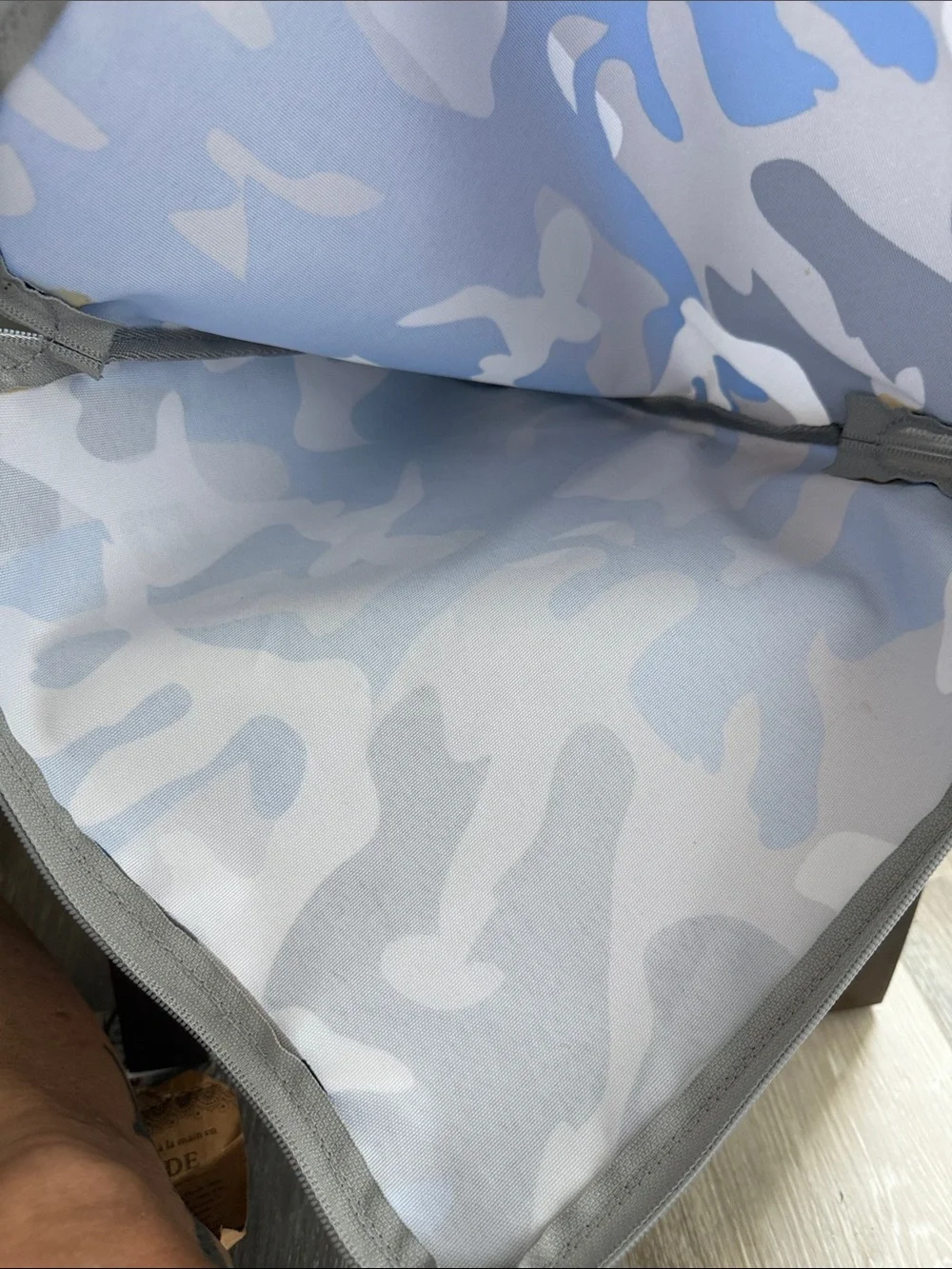L.L. Bean Men's Adventure Duffle in Blue, Gray and Brown Camo
